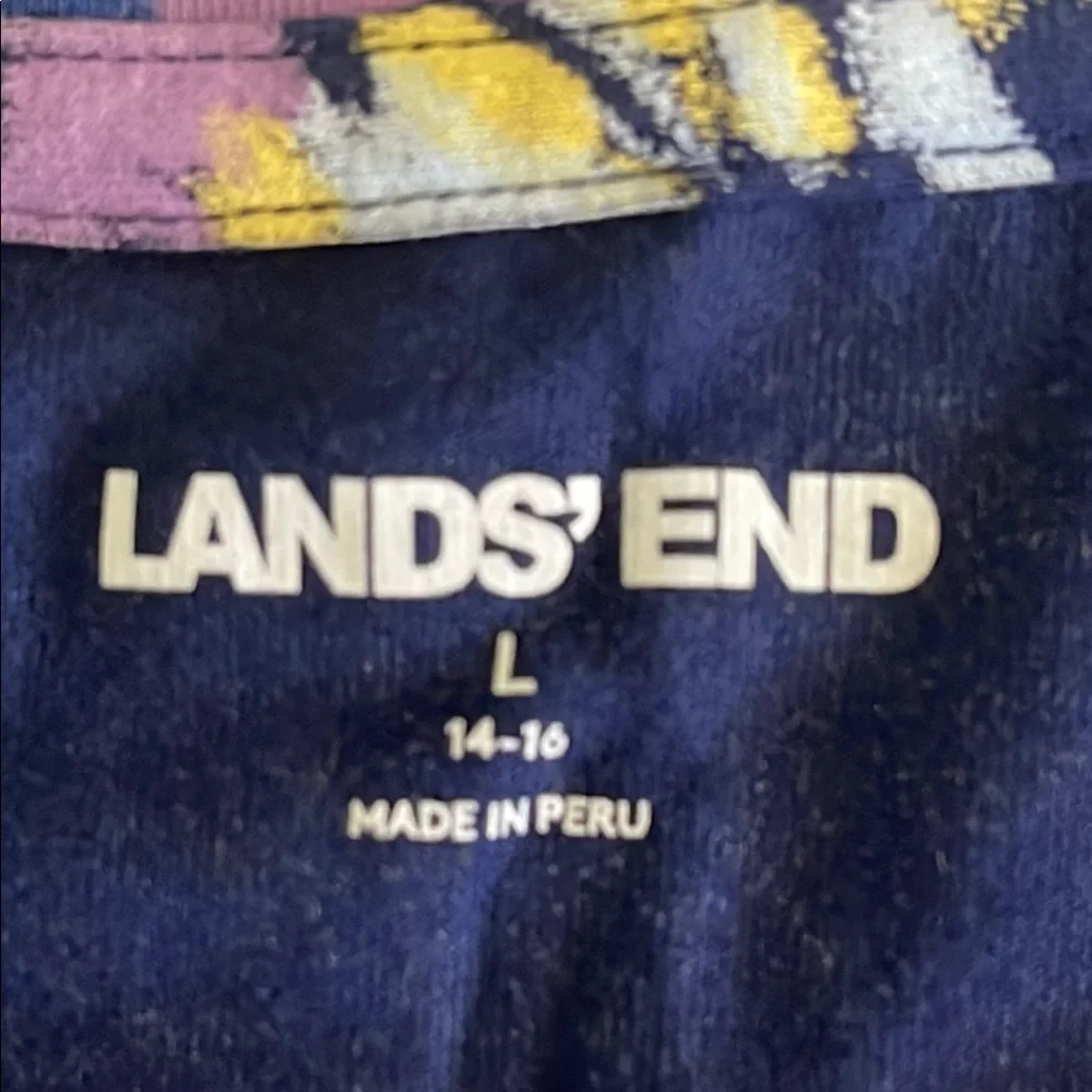 Lands End women’s Colorful Tie-Dye Long Sleeve Top SZ L 14-16 - Picture 3 of 5